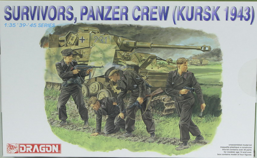 Modeling figures german Panzer crew, Kursk 1943, ref. 6129, 1/35, Dragón