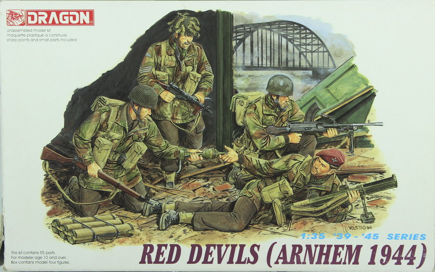 Modeling figures british paratroopers, Red Devils, Arnhem 1944, ref. 60232, 1/35, Dragón