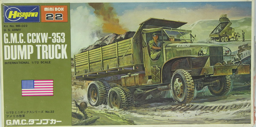 Modeling truck GMC CCKW-353, Dump truck, ref. 22, 1/72, Hasegawa