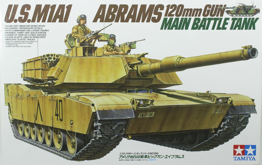 Modeling tank M1A1 Abrams, 120 mm gun, ref. 35156, 1/35, Tamiya