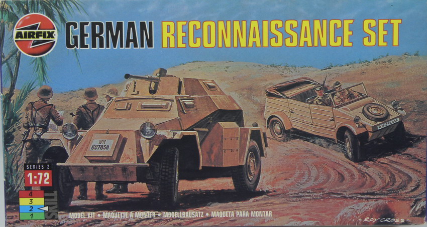 Modeling armored car Sdkfz 222 & Kubelwagen, ref. 02312, 1/72, Airfix