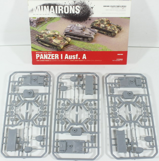Modeling tank Panzer I, Ausf. A – Panzer I Breda, ref. 20GEV002, 1/72, 3 units, Minairons (no box)