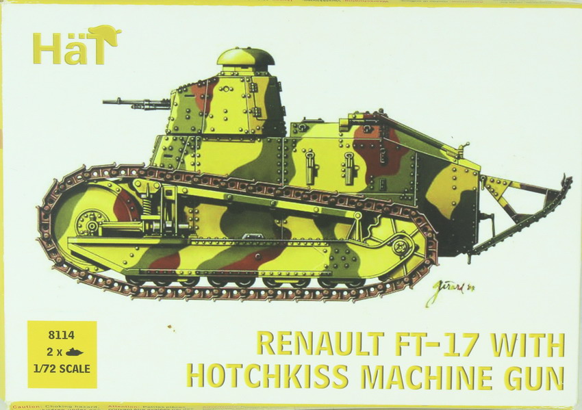 Modeling tank Renault FT-17, Hotchkiss machine gun, ref. 8114, 1/72, Hat