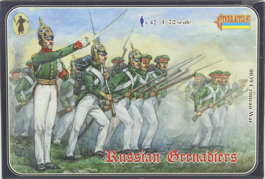Modeling figures russian, grenadiers, Crimean War, ref. 0039, 1/72, Strelets