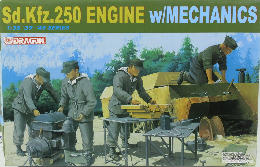 Modeling figures german mechanics Sdkfz 250, ref. 6112, 1/35, Dragón