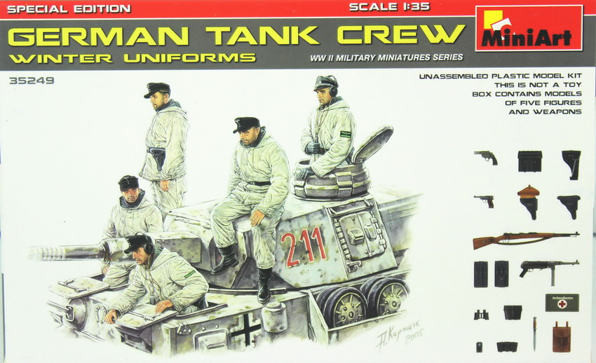 Modeling figures German tank crew, Winter uniforms, ref. 35249, 1/35, MiniArt
