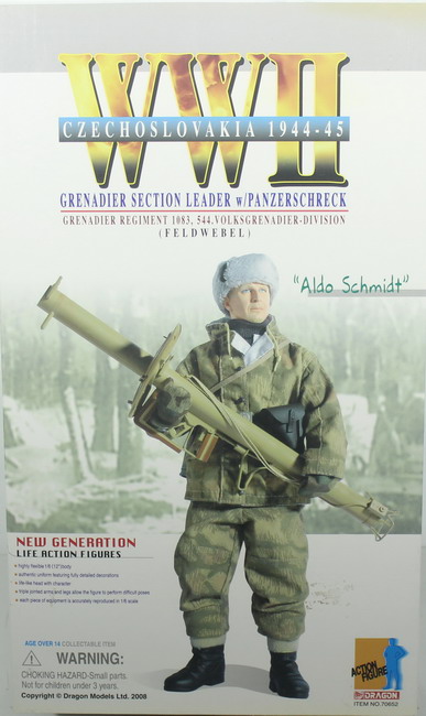 Action Figure 1/6, 1/6, Aldo Schmidt, Czechoslavakia 1944-45 grenadier panzerchreck, ref. 70652, Dragón