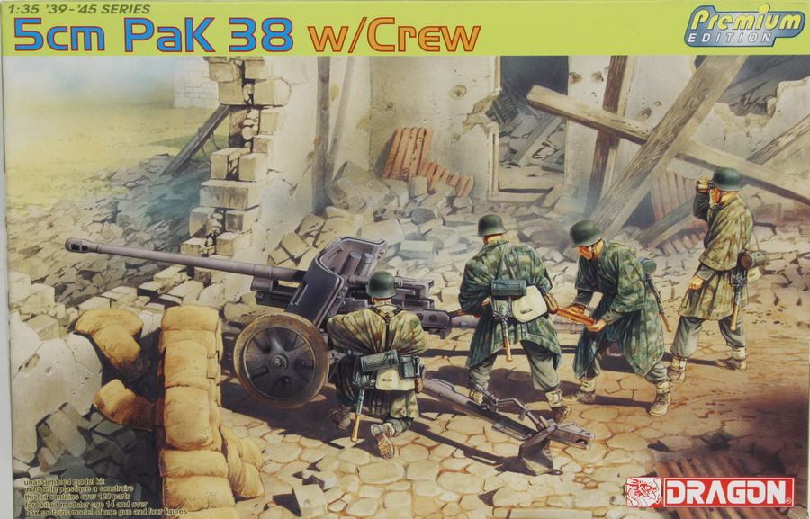Modeling cannon Pak 38, 5 cm, w/crew, ref. 6444, 1/35, Dragón