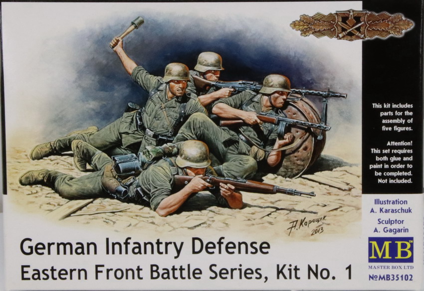 Modeling figures German Defense Eastern Front, WWII, ref. MB 35102, 1/35, Master Box