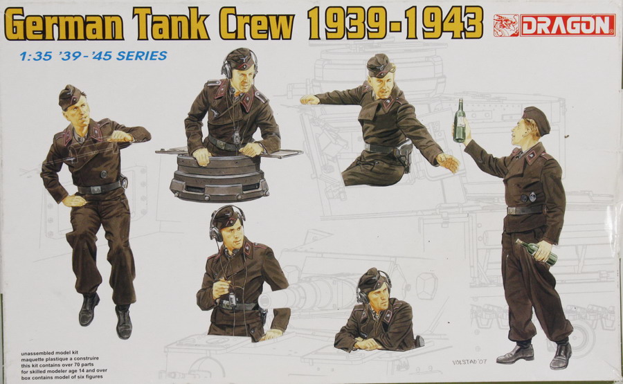 Modeling figures German Panzer – tank crew 1939-1943, ref. 6375, 1/35, Dragón