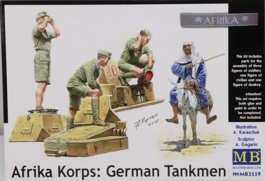 Modeling figures German tankmen, Afrika Korps – DAK, WWII, ref. MB 3559, 1/35, Master Box