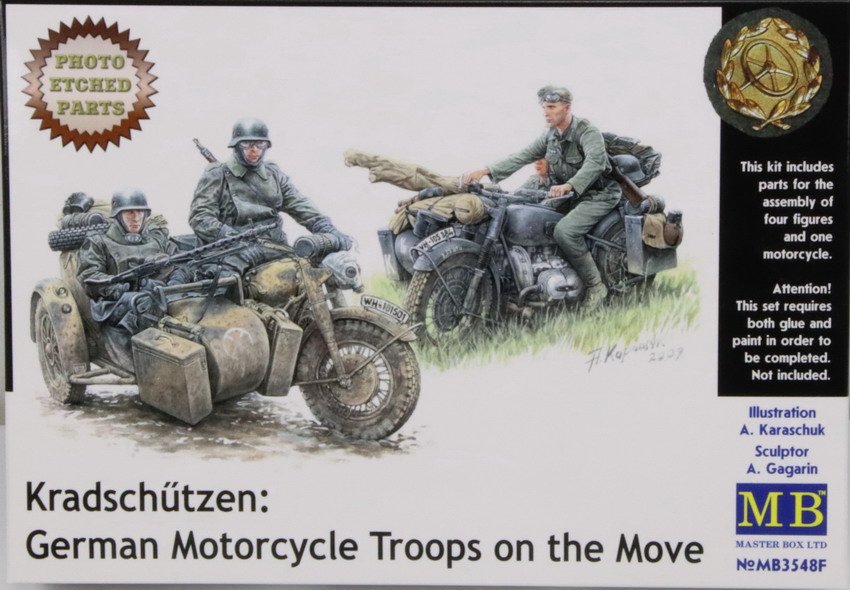 Modeling figures German motorcyclists, WWII, ref. MB 3548F, 1/35, Master Box