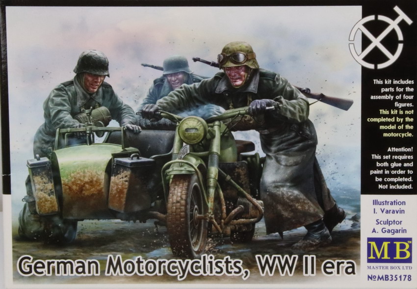 Modeling figures German motorcyclists, WWII, ref. MB 35178, 1/35, Master Box