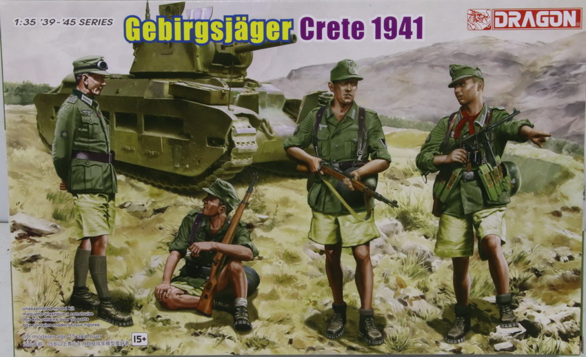 Modeling figures German, Gebirgsjager, Crete 1941, ref. 6742, 1/35, Dragón