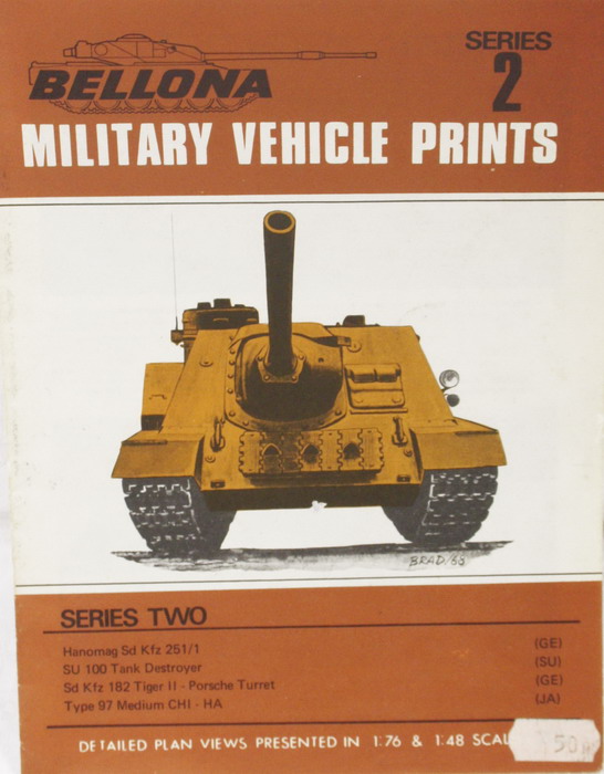 Libro Military vehicule prints, series two, Bellona, en ingles, 10 pág. , incluye los siguientes vehículos