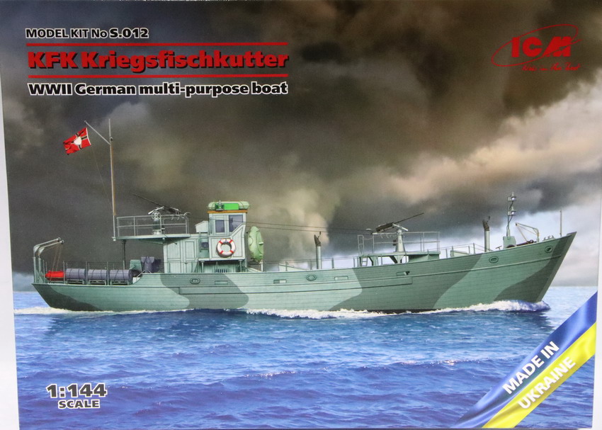 Modeling ship Kriegsfischkutter, German multi-purpose boat, ref. S.012, 1/144, ICM
