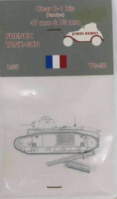 Modeling accesories cannon 47 mm & 75 mm Char B-1 bis, ref. TG-90, 1/35, Jordi Rubio