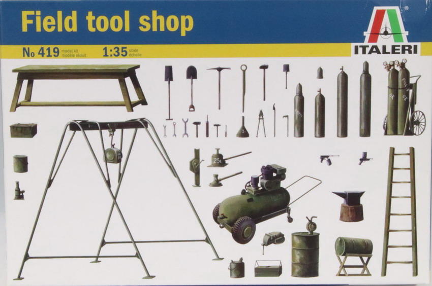 Modeling accesories field tool shop, ref. 419, 1/35, Italeri
