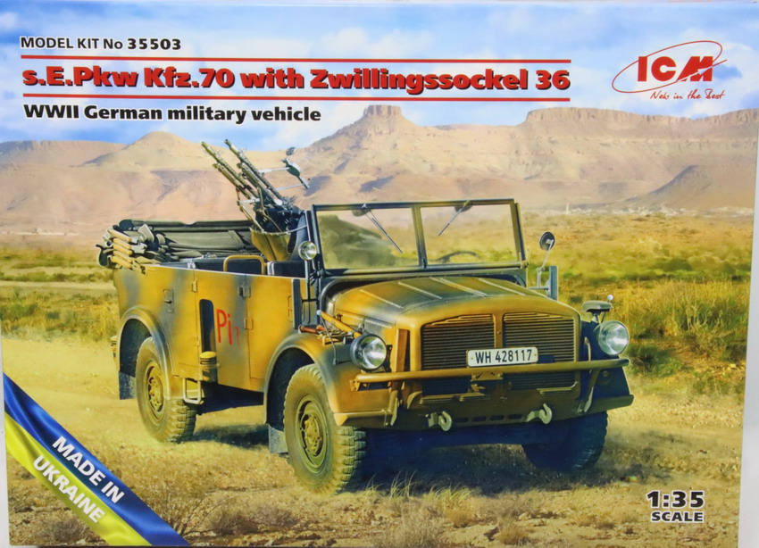 Modeling vehicle Horch Kfz. 70 & Zwillingssockel 36, reg. 35503, 1/35, ICM