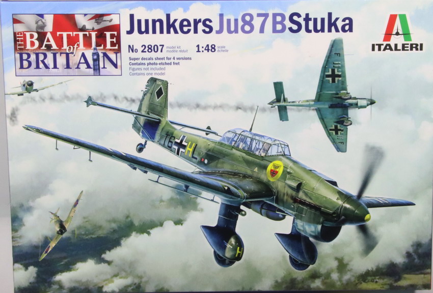 Modeling aircraft Junkers Ju-87 B, Stuka, Battle of Britain, ref. 2807, 1/48, Italeri