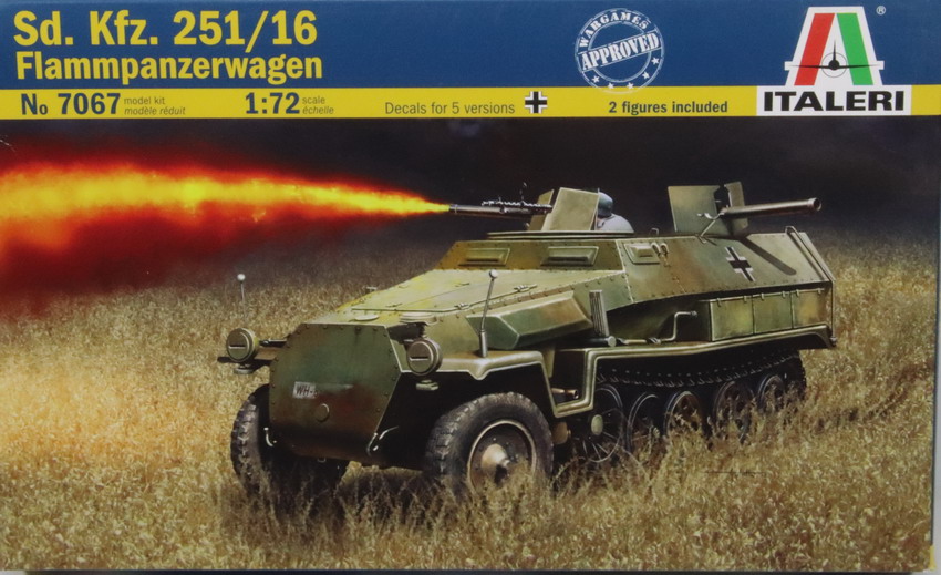 Modeling halftrack Sdkfz 251/16, Flammpanzerwagen, ref. 7067, 1/72, Italeri