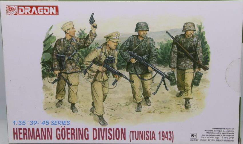 Modeling figures German, Hermann Goering Division, Tunisia 1943, ref. 6036, 1/35, Dragón