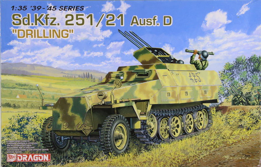 Modeling halftrack Sdkfz 251/21, Ausf. D, Drilling, ref. 6217, 1/35, Dragón
