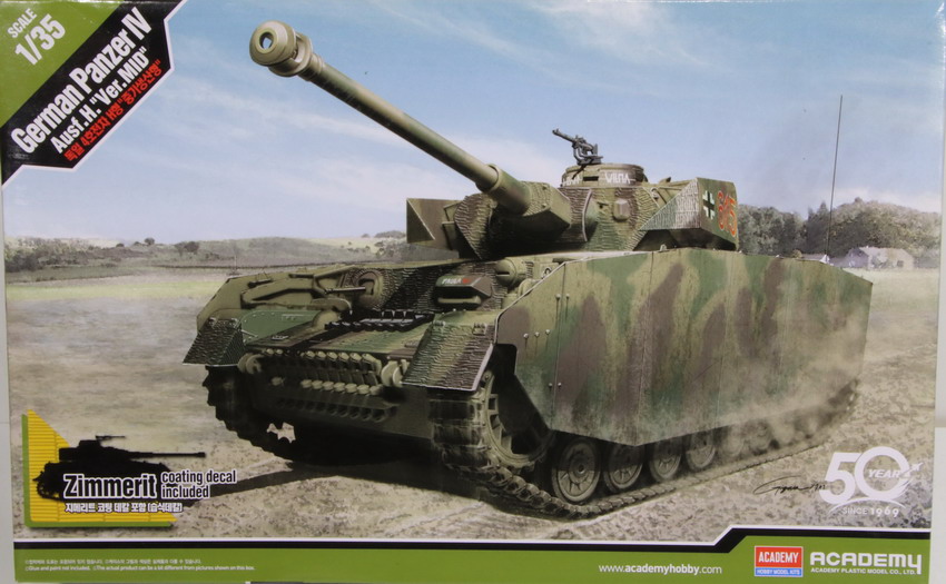 Modeling tank Panzer IV, Ausf. H, mid & zimmerit, ref. 13516, 1/35, Academy