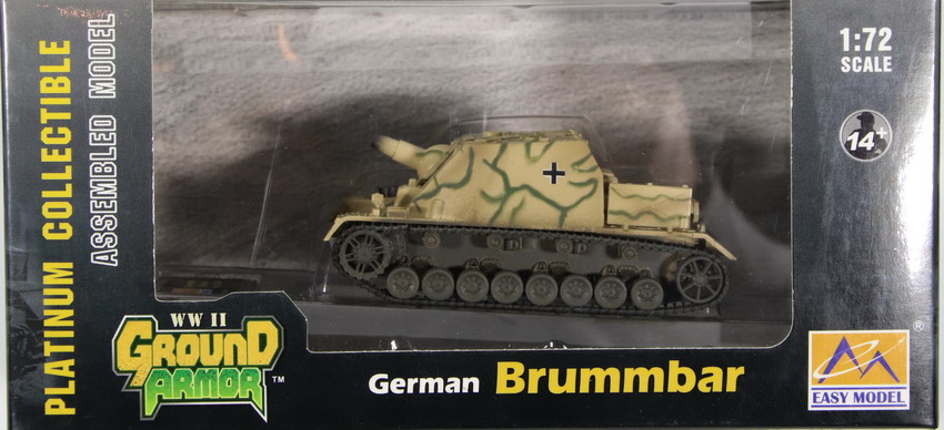 Modeling Sturmpanzer IV, Brummbar, assembled and painted, 1/72, ref. 36120, Easy Model