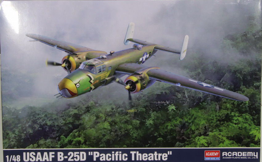 Modeling aircraft Mitchell, B-25D, North American, USAAF, Pacific Theatre, ref. 12328, 1/48, Academy
