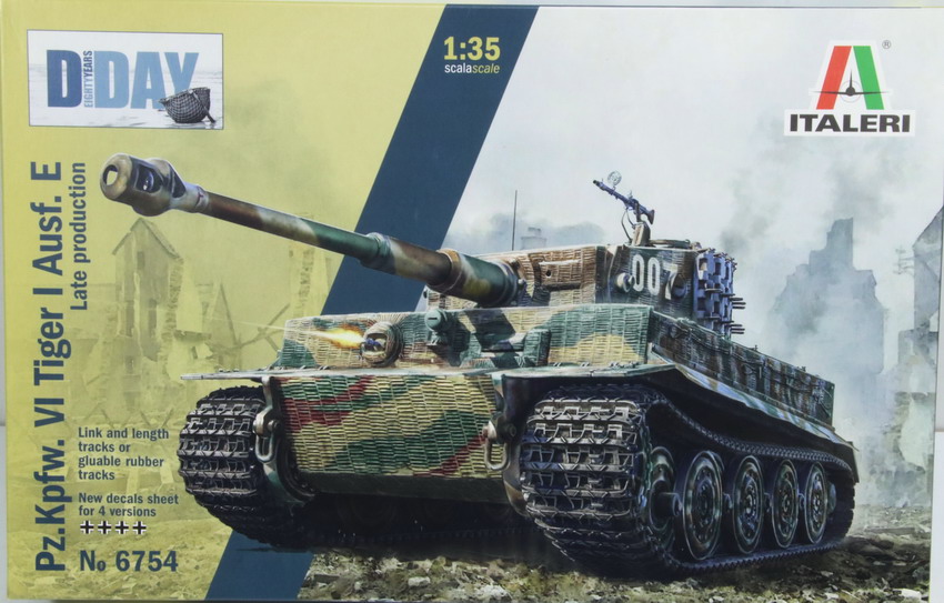 Modeling tank Panzer VI, Tiger I Ausf. E, late production, 6754, 1/35, Italeri