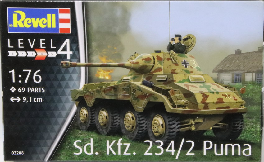 Modeling armored car Sdkfz 234/2, Puma, 8 rads, ref. 03288, 1/76, Revell