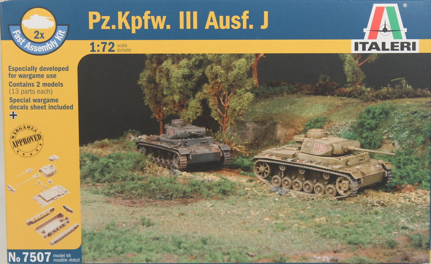 Modeling tank Panzer III Ausf. J, ref. 7507, 1/72, Italeri